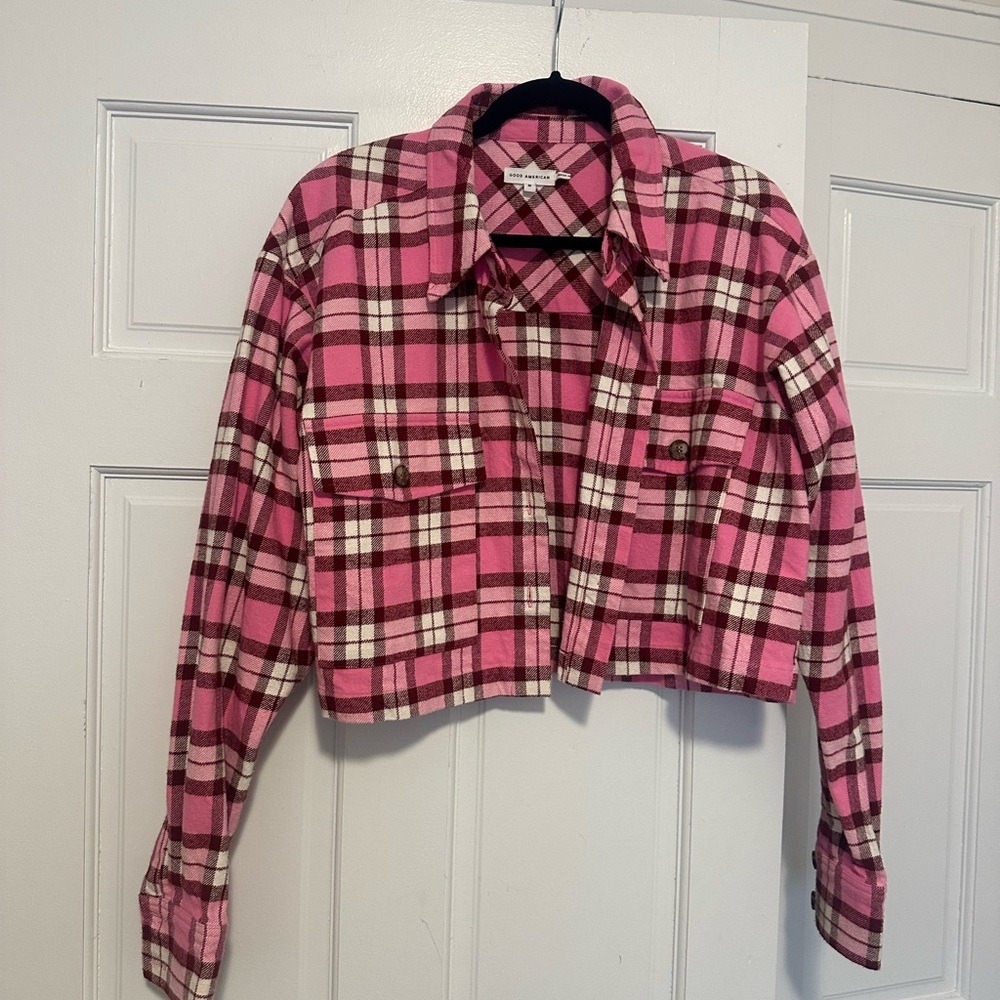 Good American Cropped Flannel